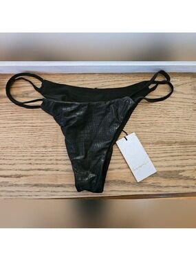 Lovewave Black Snake Textured Bikini Bottom